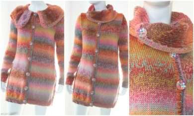 cardigan lung tricotat manual tutorial