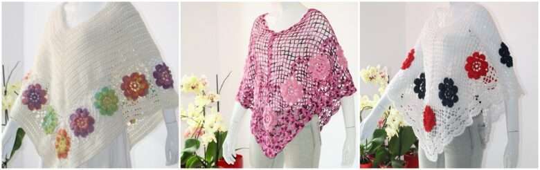 Poncho crosetat manual, tutorial cu poze si explicatii