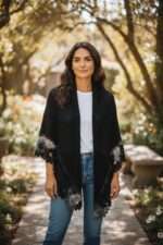 Șal pentru femei tricotat, crosetat manual