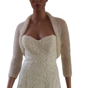 bolero ivoriu pentru nunta , mireasa
