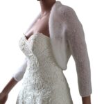 Bolero alb din mohair pentru mireasa sau ocazii speciale