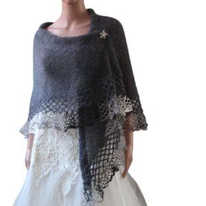 sal gri inchis elegant din mohair cu matase pentru nunti si ocazii speciale