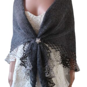 sal gri inchis elegant din mohair cu matase pentru nunti si ocazii speciale