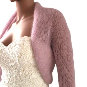bolero elegant roz din mohair