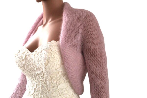 bolero elegant roz din mohair