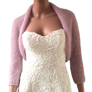 Bolero roz mohair- matase pentru nunta