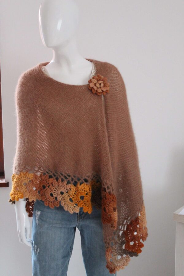 ȘAL MOHAIR TRICOTAT MANUAL, BEJ CAMEL