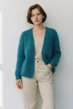Cardigan, jacheta mohair turcoaz