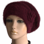 caciula bereta tricotata alpaca mohair bordo visinie