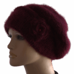 caciula bereta tricotata alpaca mohair bordo visinie