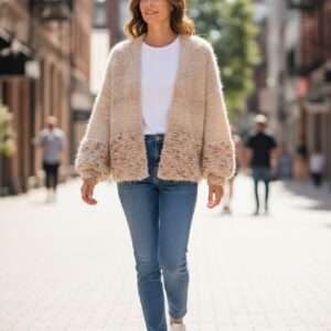 Cardigan tricotat manual