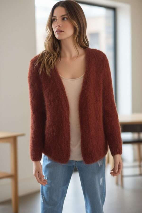 pulover cardigan mohair maro roscat