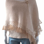 Șal din mohair bej deschis cu fir efect – elegant și lucrat manual