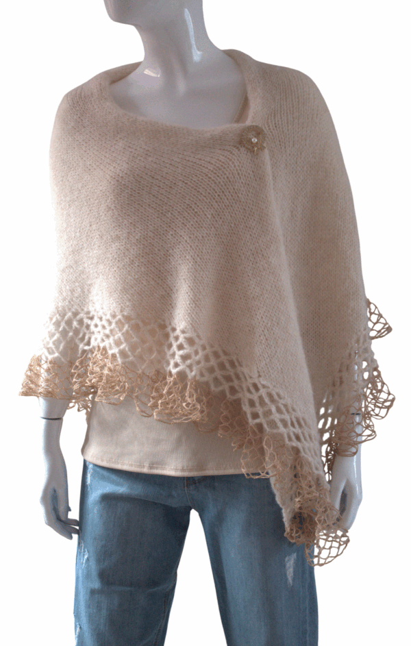 transparent-Photoroom (22) Șal din mohair bej deschis cu fir efect – elegant și lucrat manual