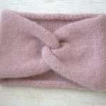 Bentiță roz prafuit tricotată manual din mohair Visone – Filatura Lineapiù Italia