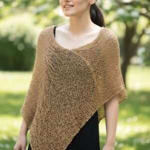 Poncho elegant auriu– rafinament și strălucire subtilă