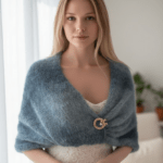 șal elegant albastr verde teal degrade